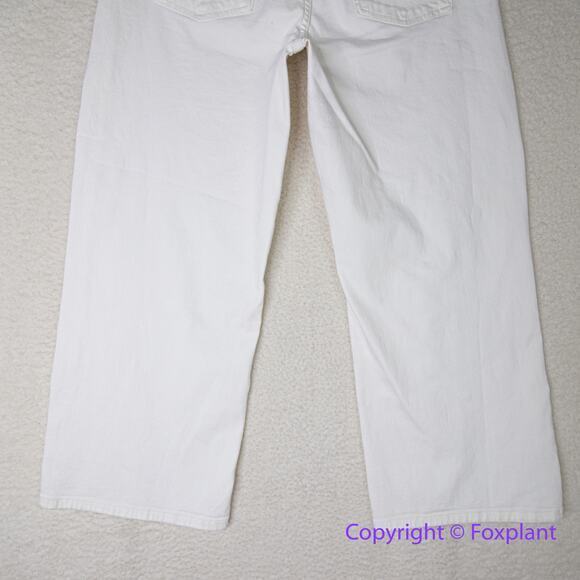 New! Jen 7 by 7 for All Mankind ivory white cropped wide leg jeans, size 12 - Picture 9 of 13